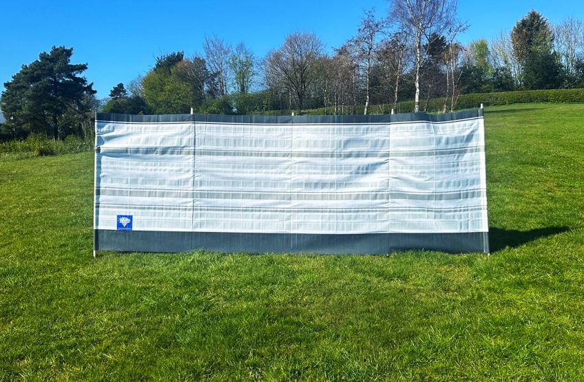 Windbreak 5 pole Grey Stripe 360cm x 130cm