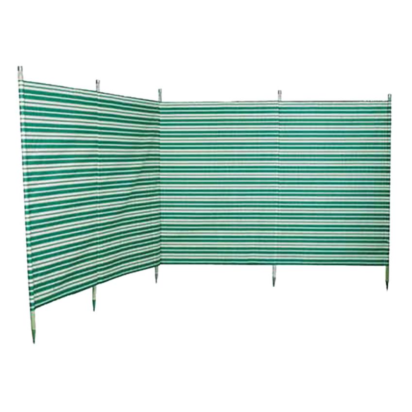 Windbreak 5 pole Green Stripe 360cm x 130cm