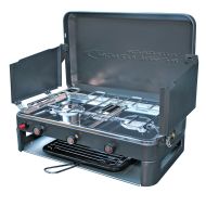 Twin Burner Gas Stove & Grill (Screw fitting Gas Cart Compatible)